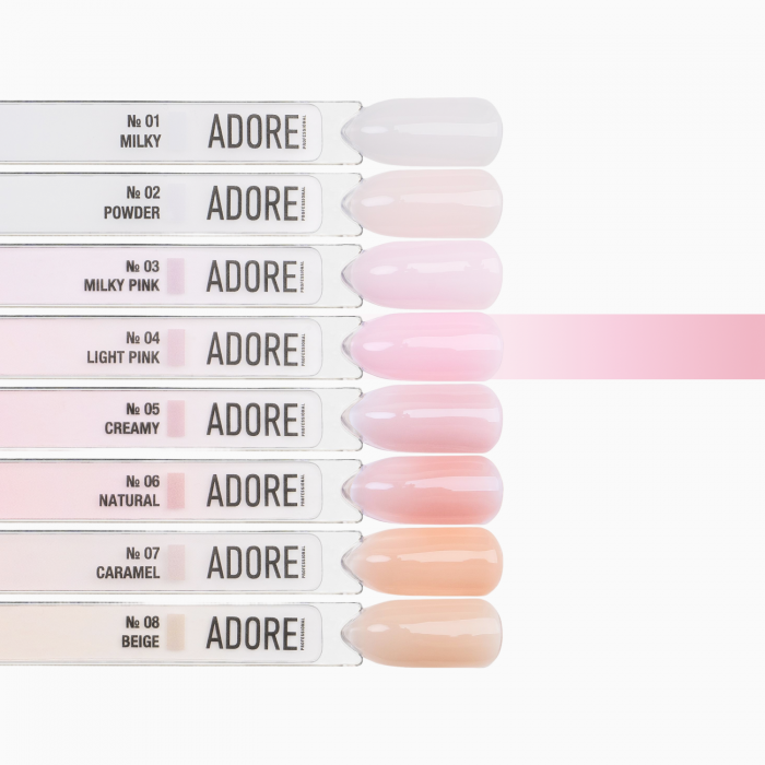 ADORE professional Bottle gel 04 Light pink - gelis buteliuke, 15ml - Image 3